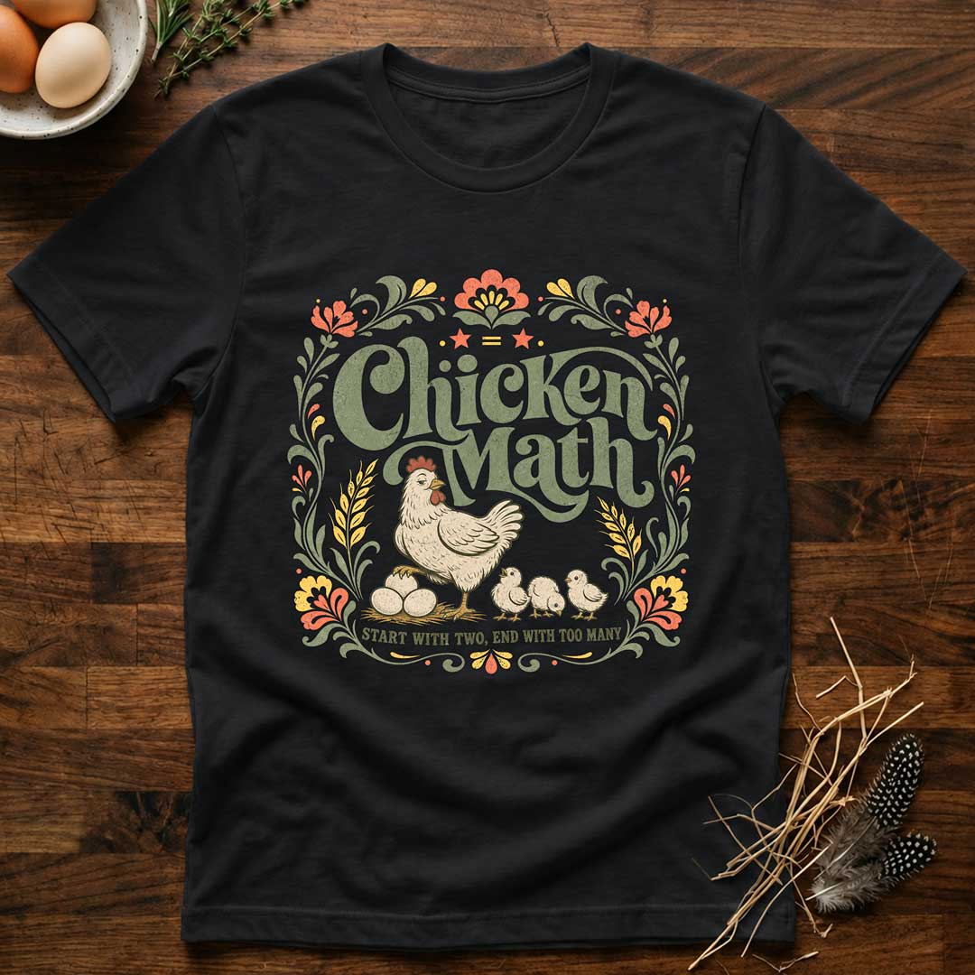 Chicken Math - Floral T-Shirt