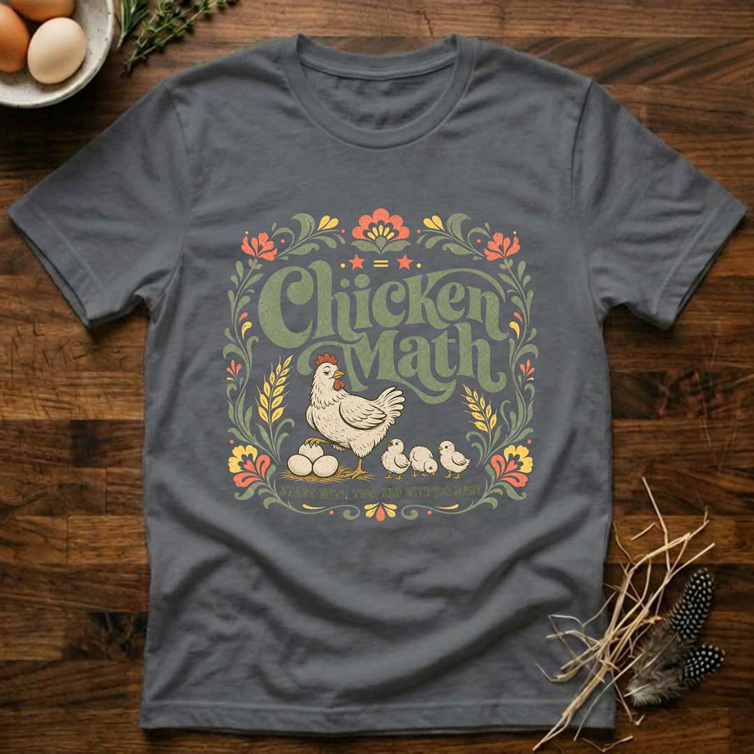 Chicken Math - Floral T-Shirt