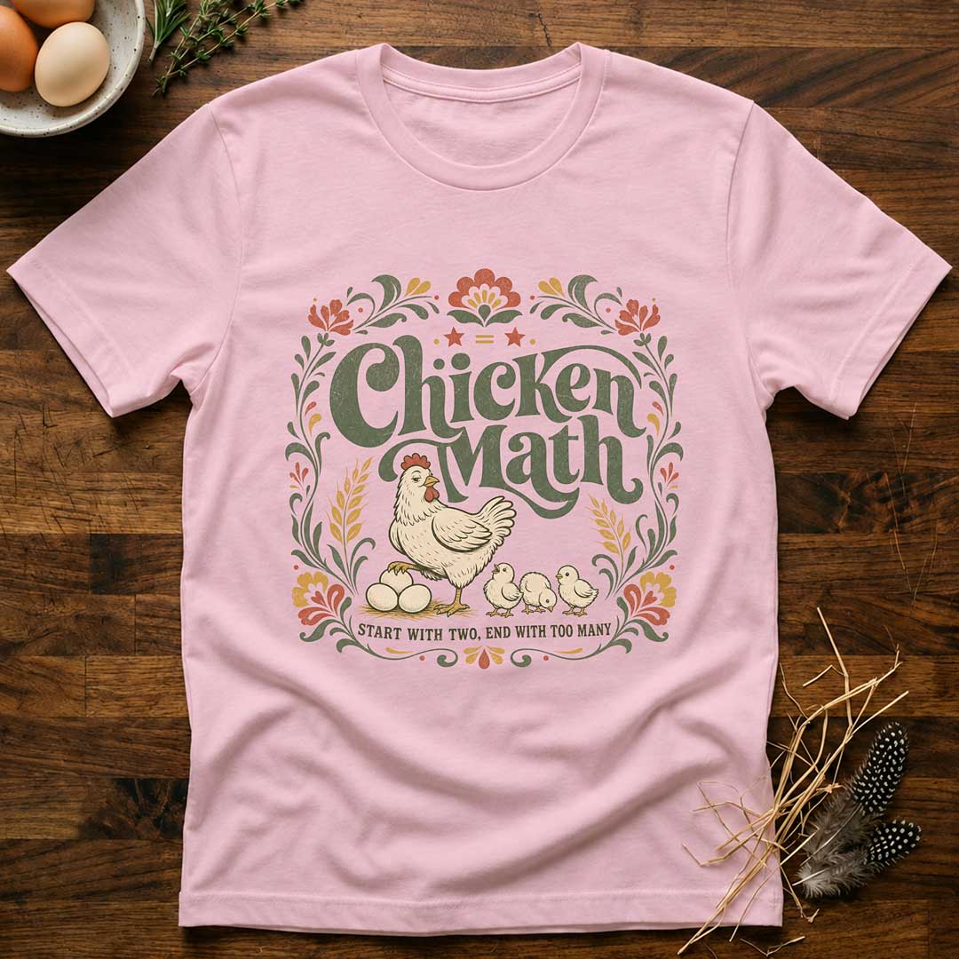 Chicken Math - Floral T-Shirt