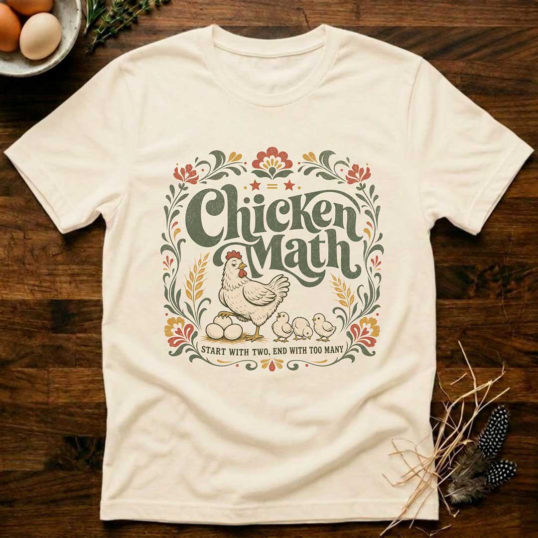 Chicken Math - Floral T-Shirt