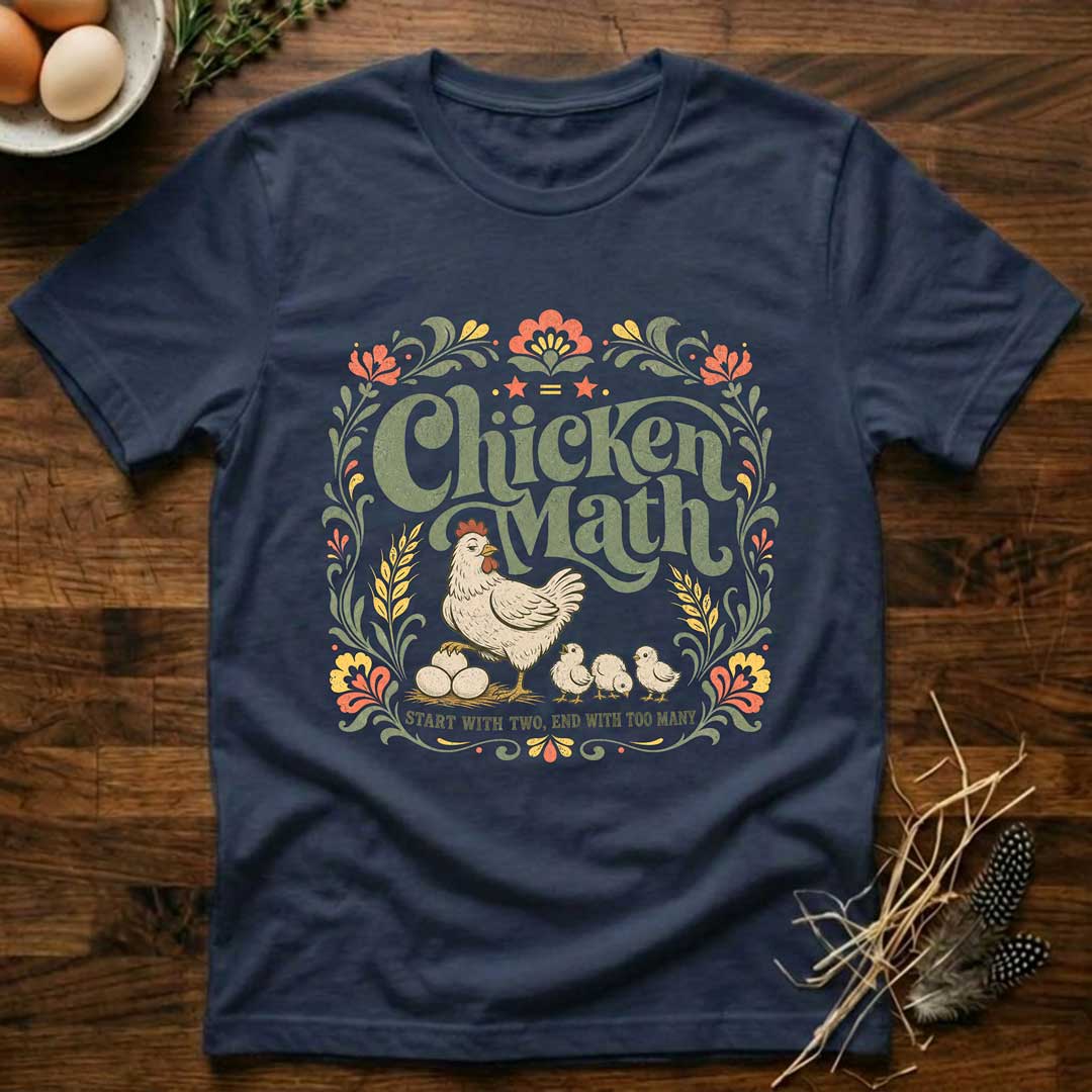 Chicken Math - Floral T-Shirt