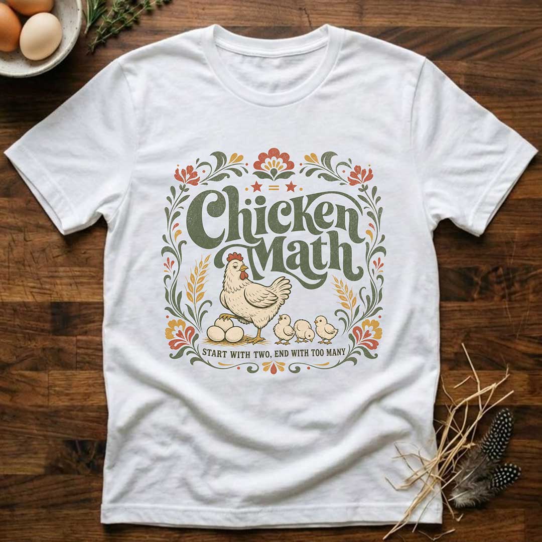 Chicken Math - Floral T-Shirt